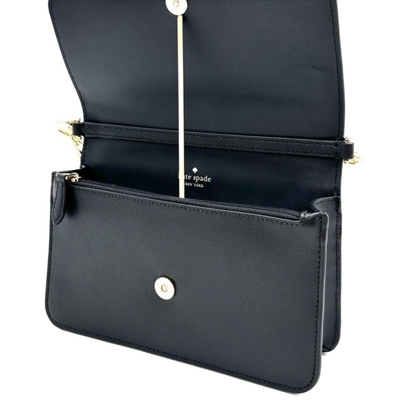 Kate Spade Small Madison Flap Crossbody Bag Black (NWT) - Picture 8 of 10